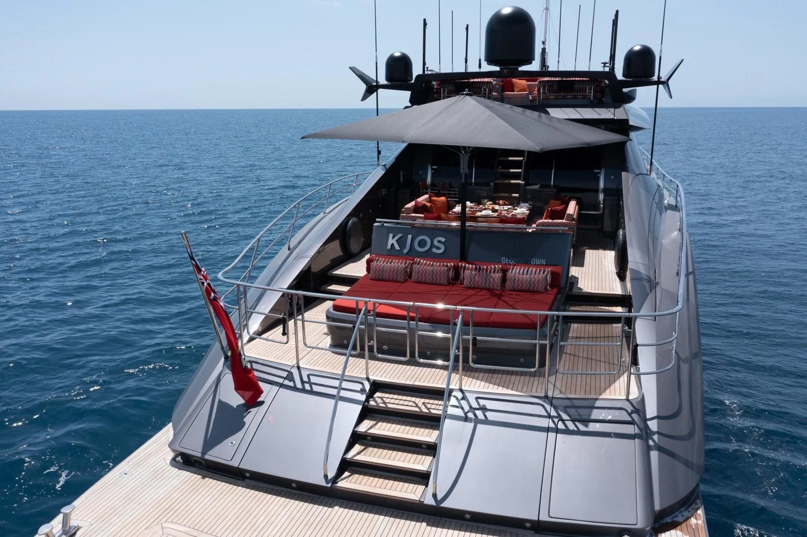 a boat on the water aboard KJOS Yacht for Charter