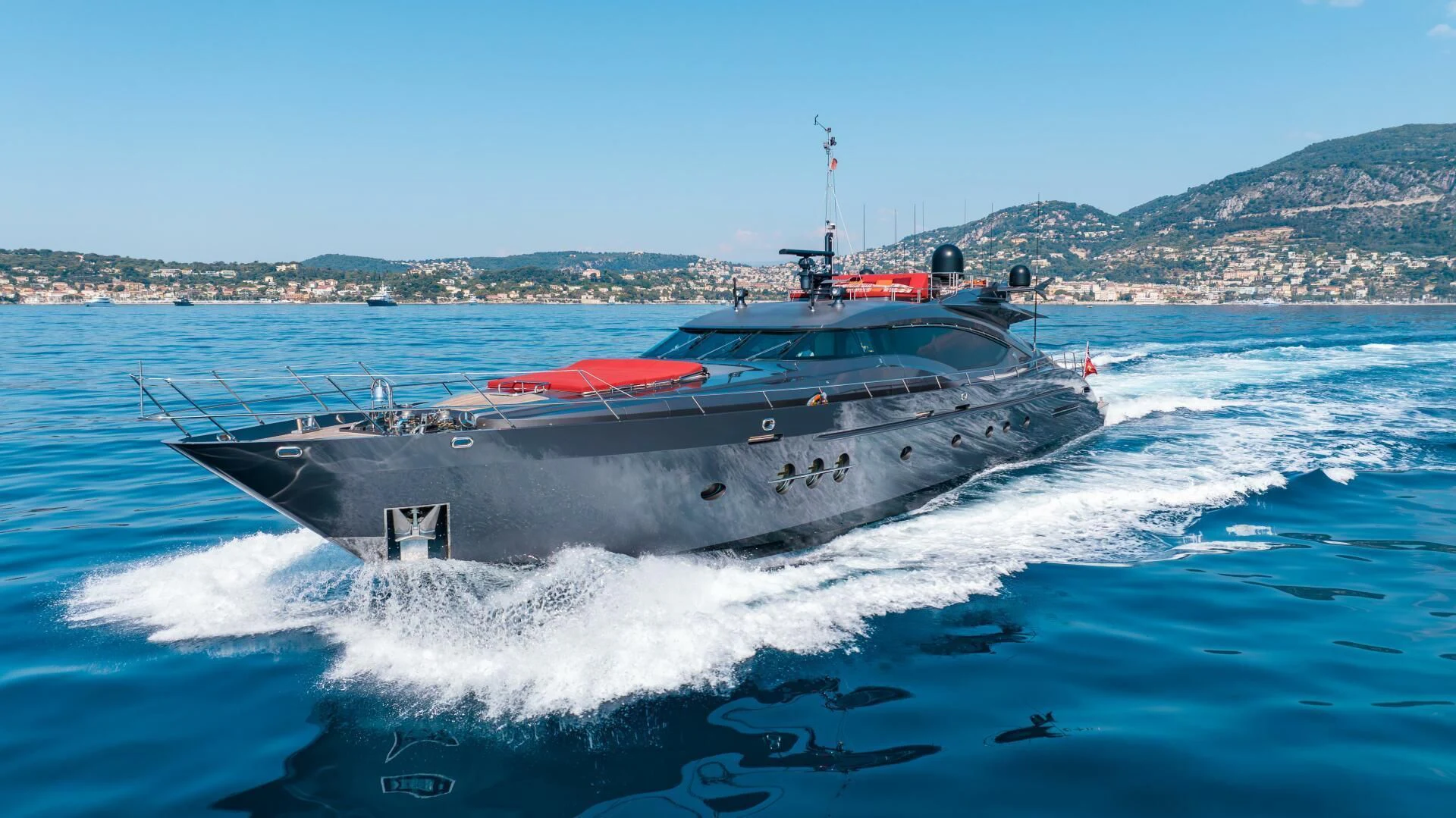 a boat on the water aboard KJOS Yacht for Charter