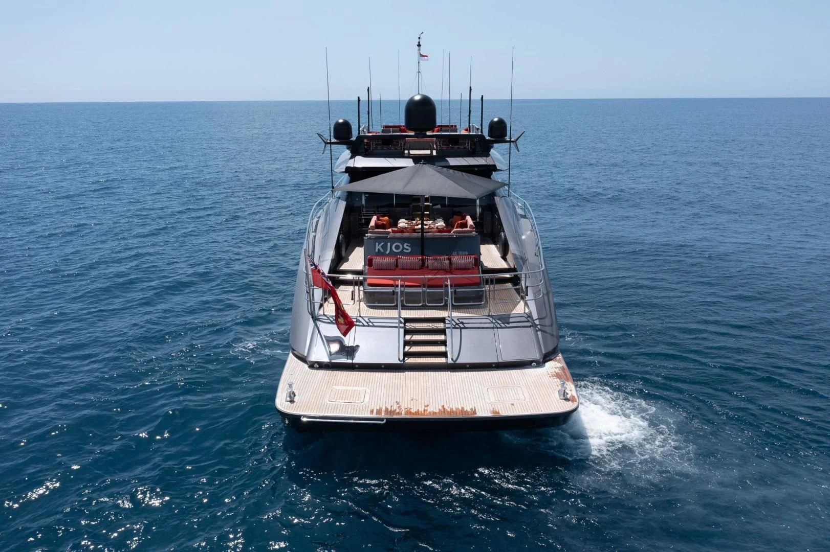 a boat on the water aboard KJOS Yacht for Charter