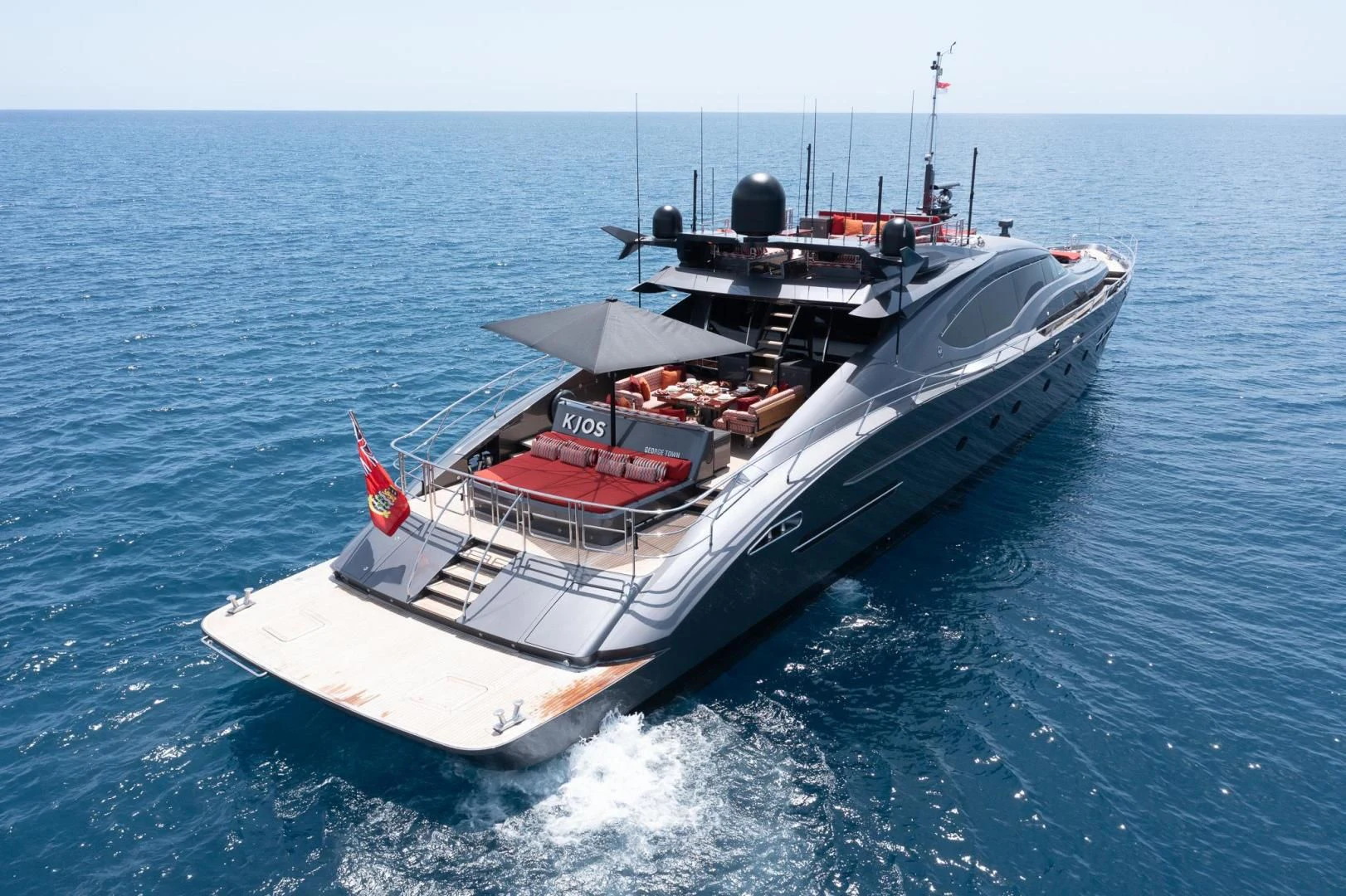 a boat on the water aboard KJOS Yacht for Charter