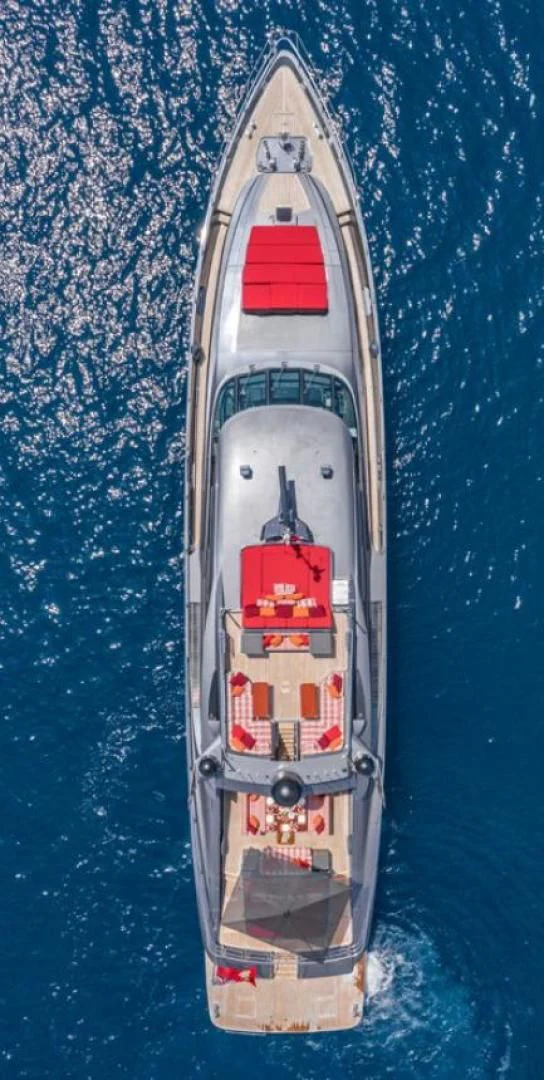 a space ship in the water aboard KJOS Yacht for Charter