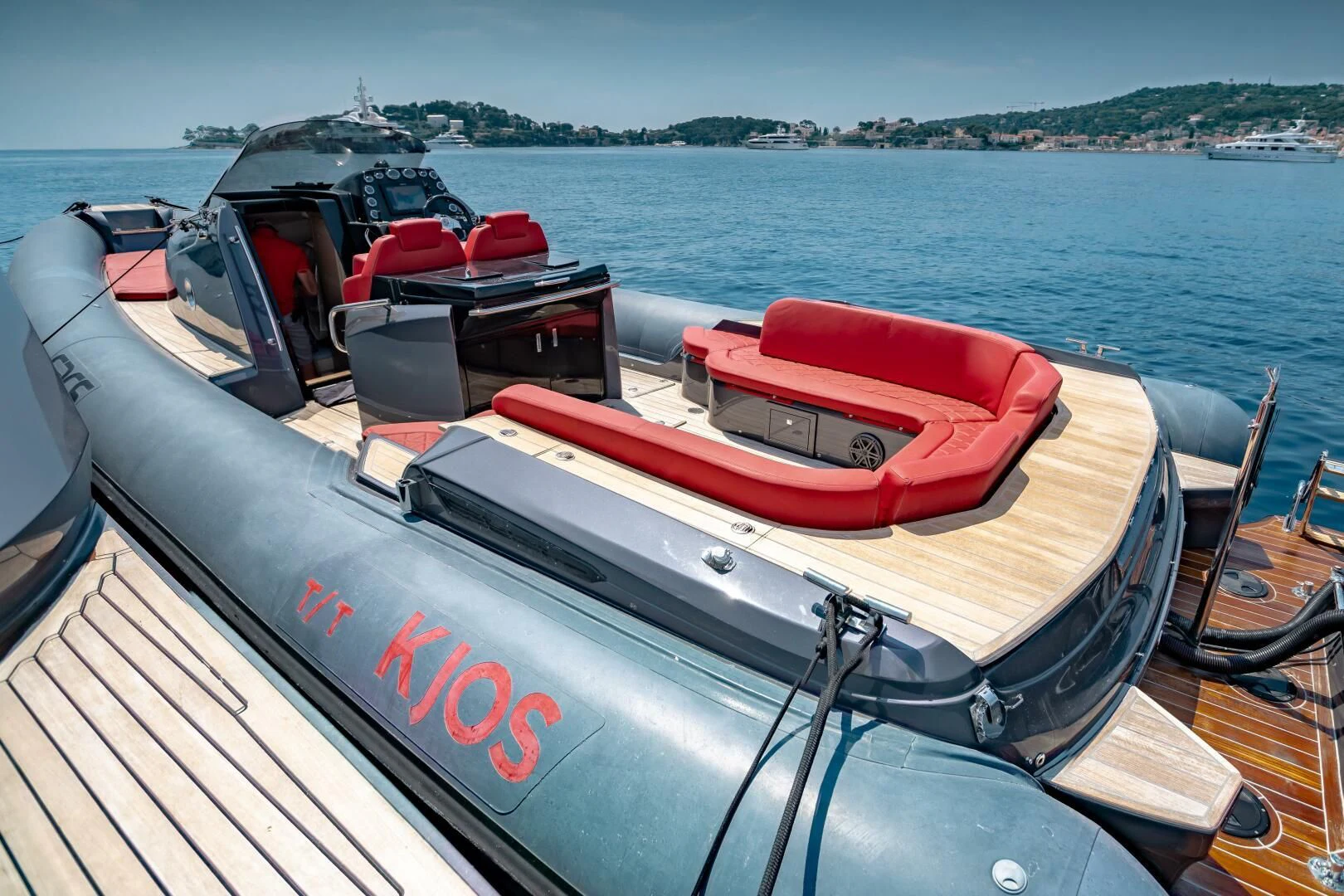 a boat on the water aboard KJOS Yacht for Charter