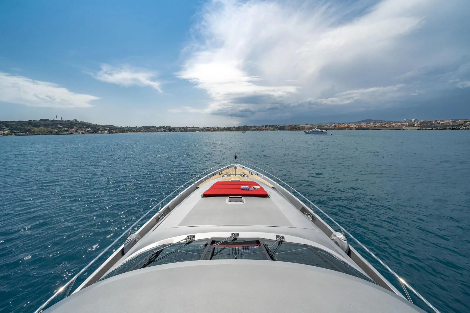a boat on the water aboard KJOS Yacht for Charter