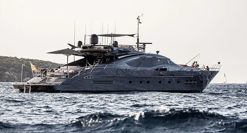 a boat in the water aboard KJOS Yacht for Charter