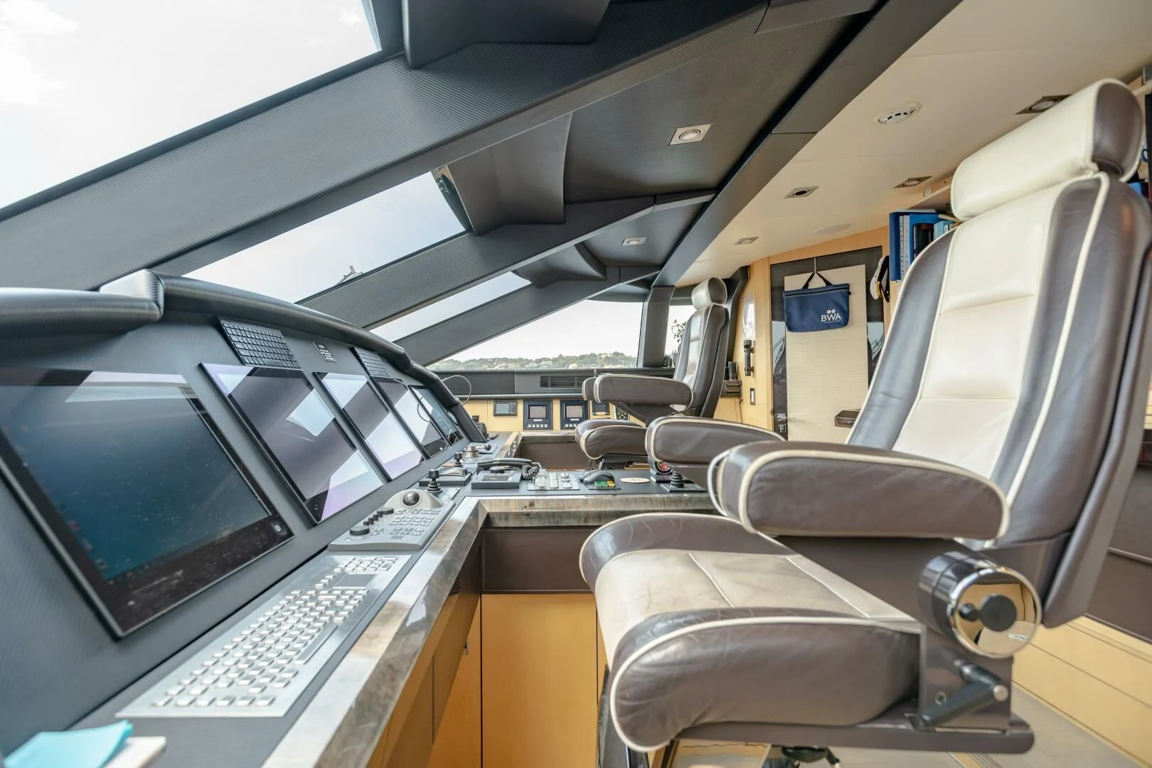 inside of a car aboard KJOS Yacht for Charter