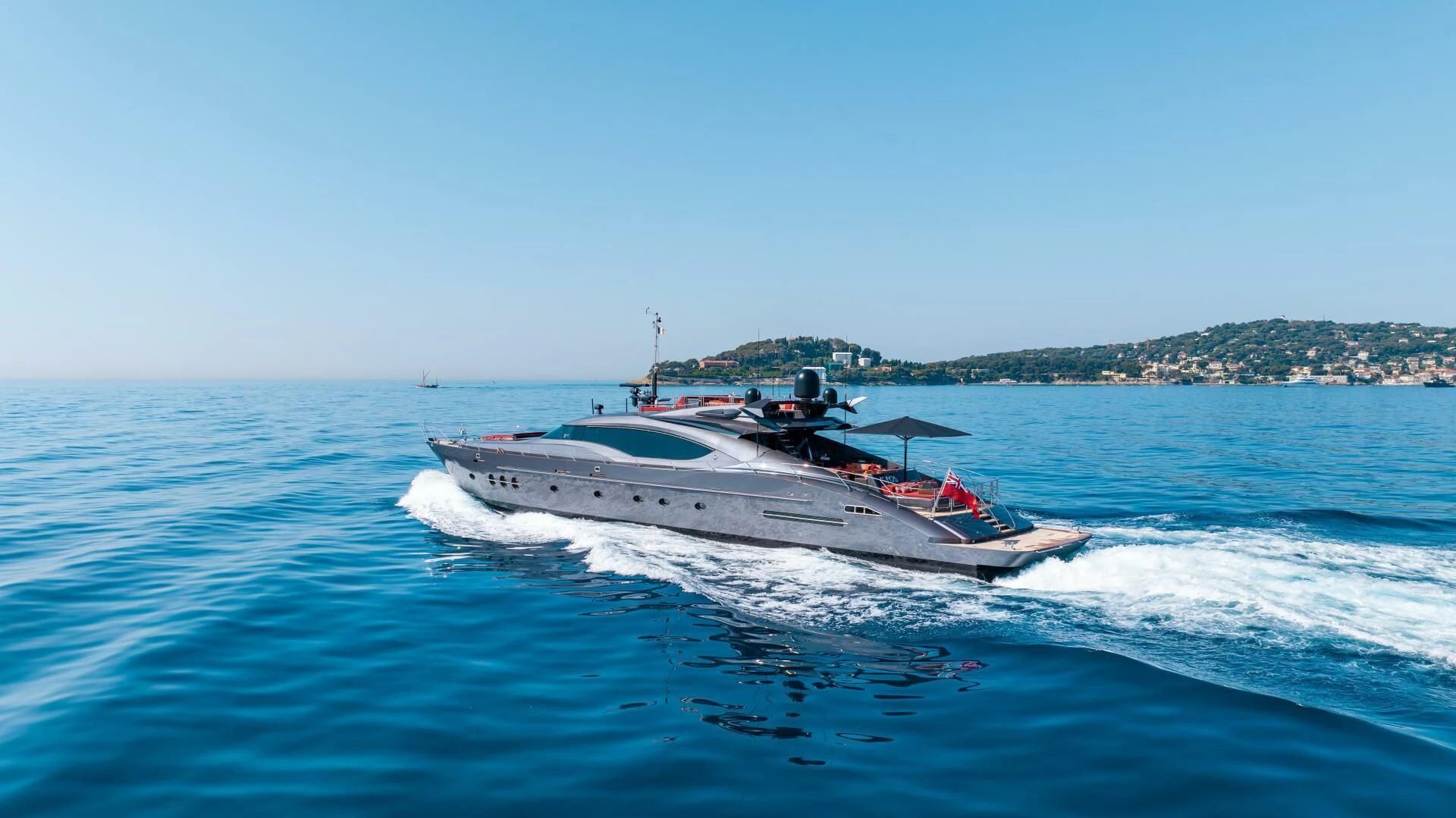a boat on the water aboard KJOS Yacht for Charter