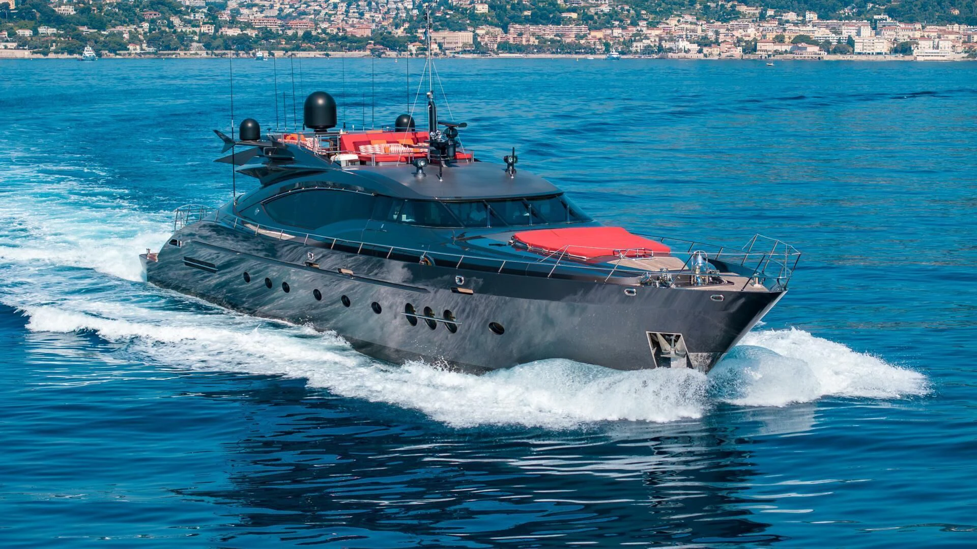 a boat on the water aboard KJOS Yacht for Charter