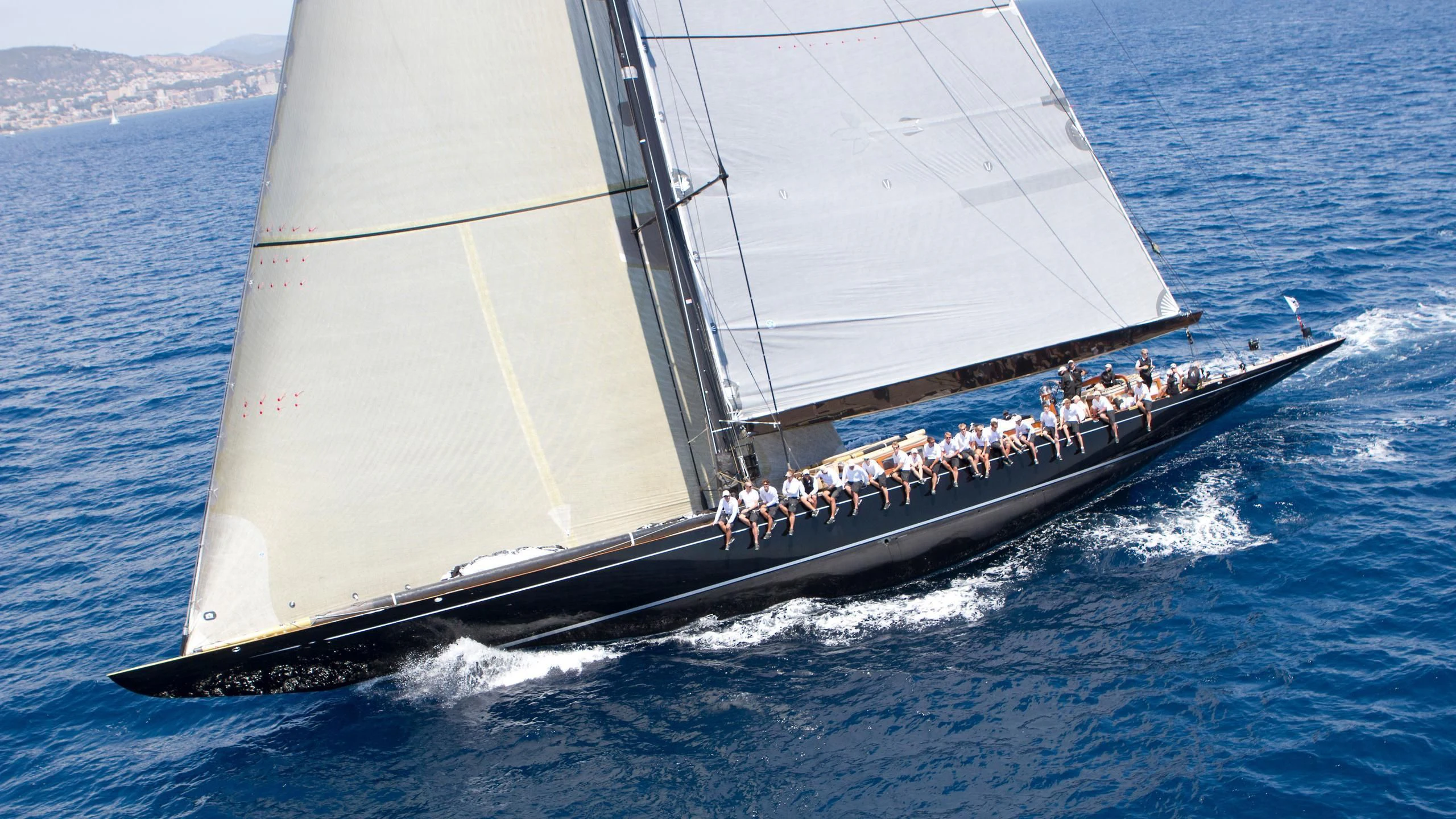a large boat with people on it aboard LIONHEART Yacht for Sale