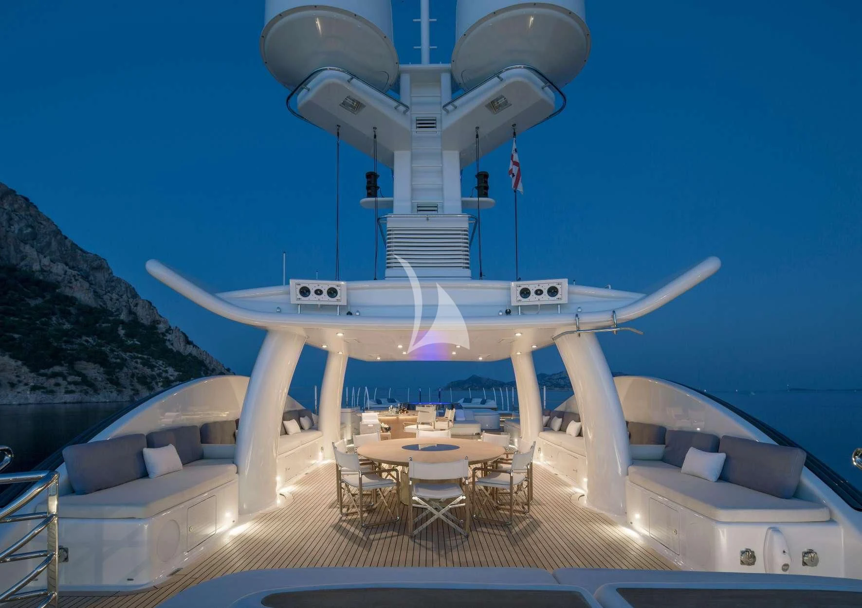 a space shuttle on a ship aboard KAMALAYA Yacht for Sale