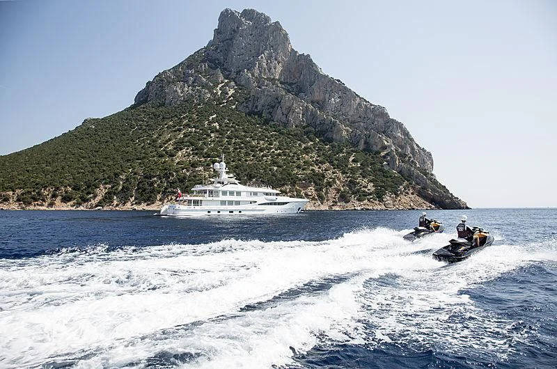 a boat sailing on the sea aboard KAMALAYA Yacht for Sale