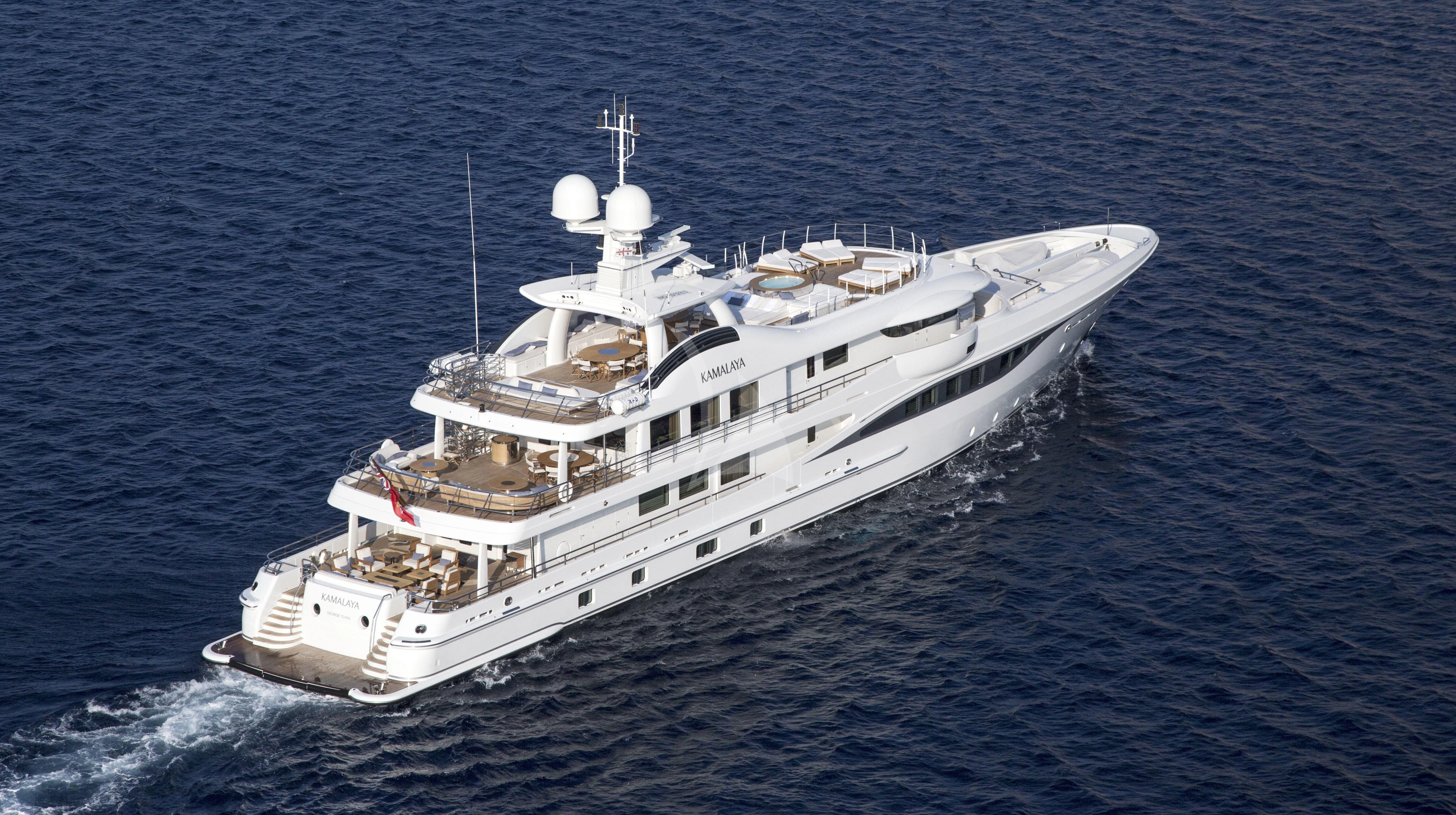 a ship in the water aboard KAMALAYA Yacht for Sale