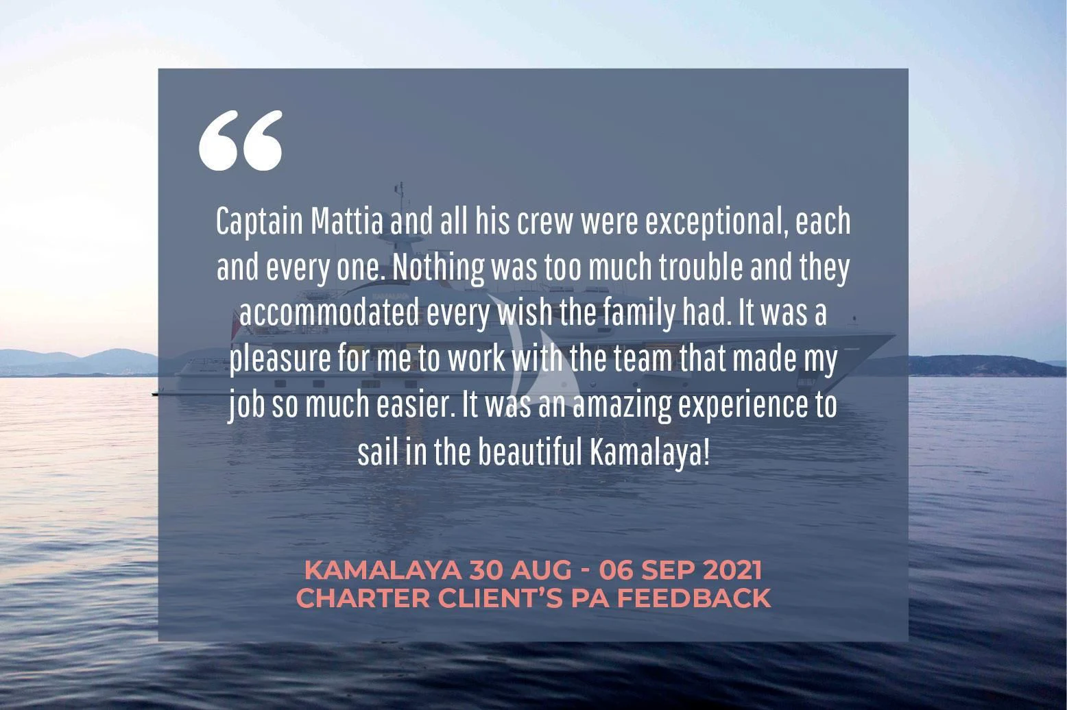 a screenshot of a computer aboard KAMALAYA Yacht for Sale