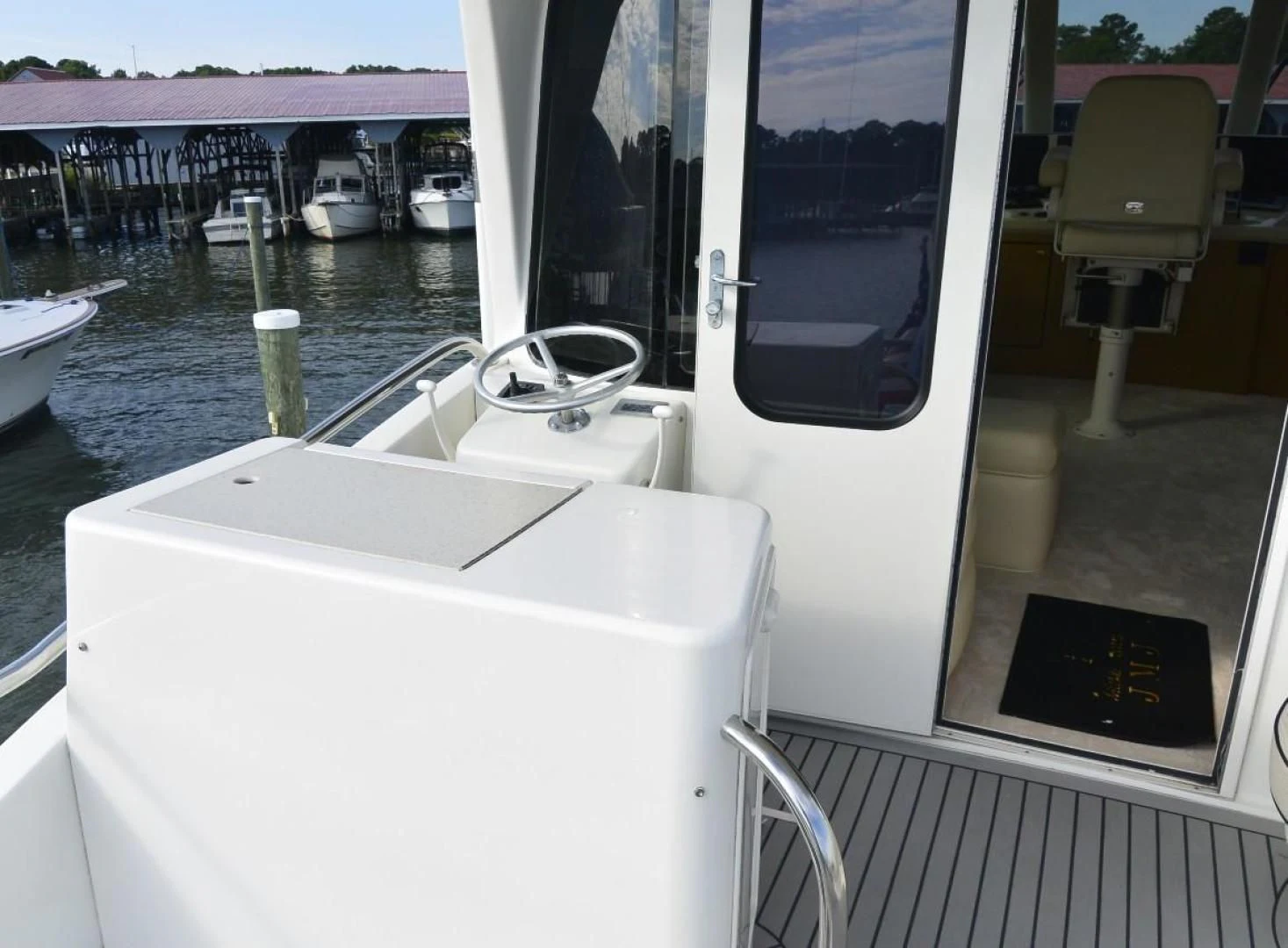 a boat on the water aboard DOG HOUSE Yacht for Sale