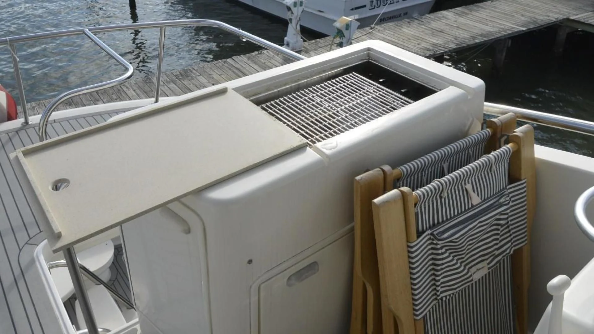 a boat with a metal frame aboard DOG HOUSE Yacht for Sale