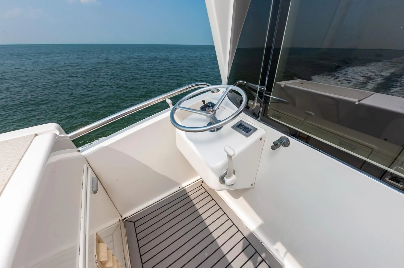 a boat with a sink and a faucet on the front aboard DOG HOUSE Yacht for Sale