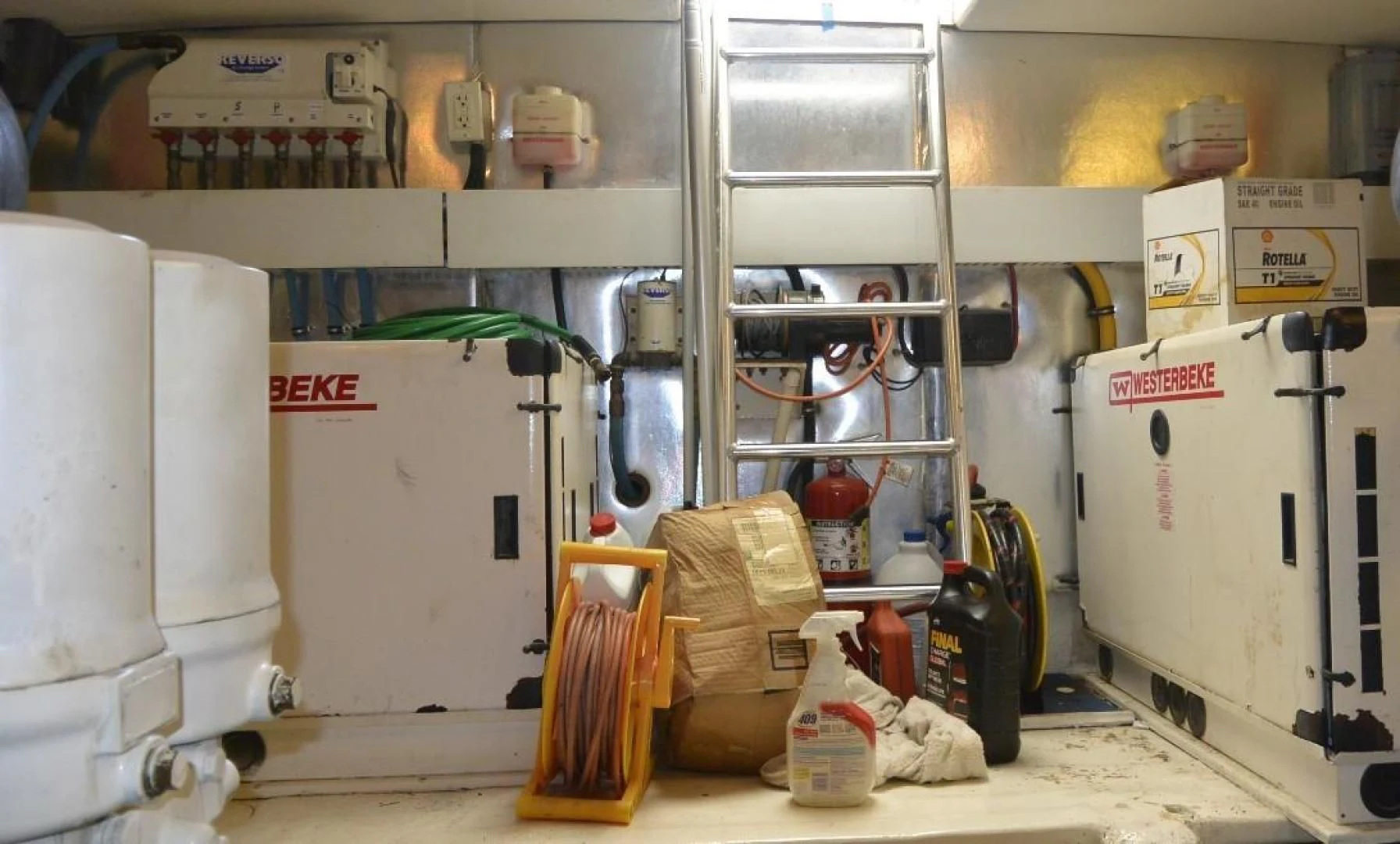 a room with many white machines aboard DOG HOUSE Yacht for Sale