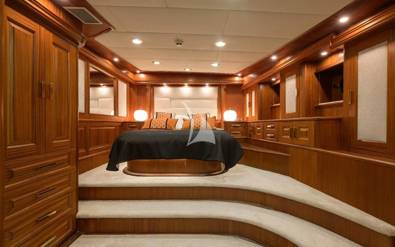 a bed in a room aboard KAPTAN KADIR Yacht for Sale