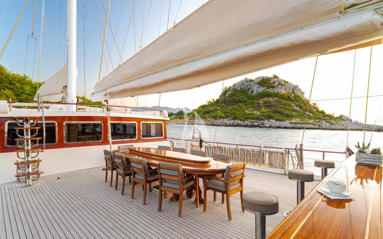 a boat on a water body aboard KAPTAN KADIR Yacht for Sale