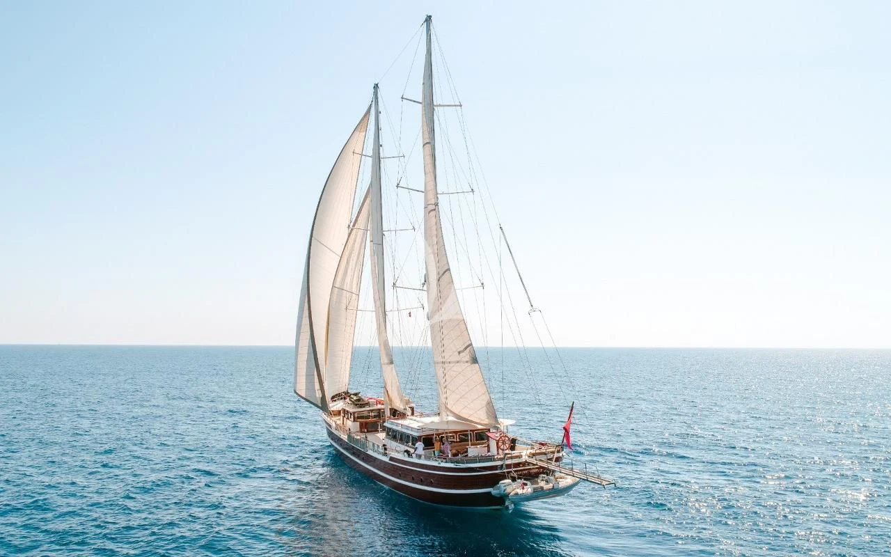 a sailboat in the water aboard KAPTAN KADIR Yacht for Sale