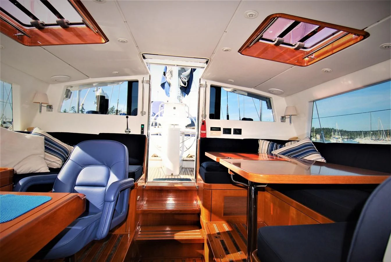 inside of a train aboard LEONORE Yacht for Sale