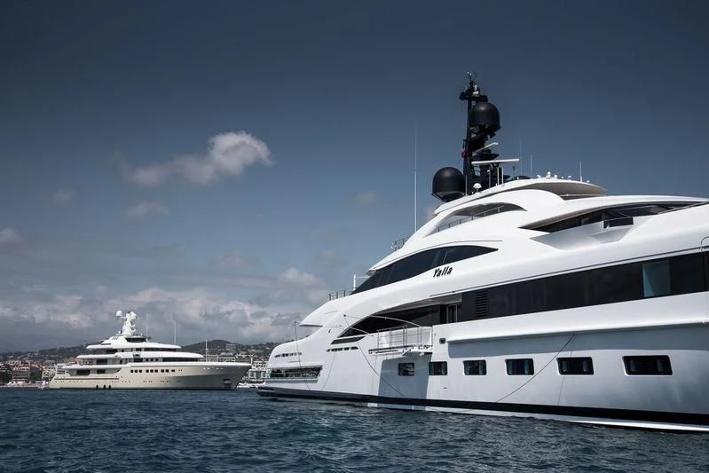 a boat in the water aboard YALLA Yacht for Sale