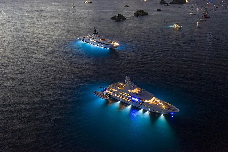 a couple of boats on the water aboard YALLA Yacht for Sale