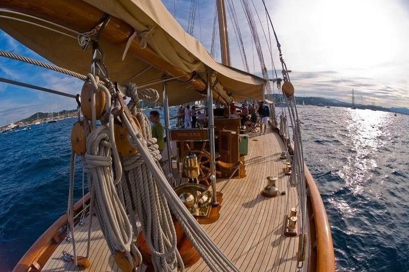a boat with people on it aboard DORIANA Yacht for Sale