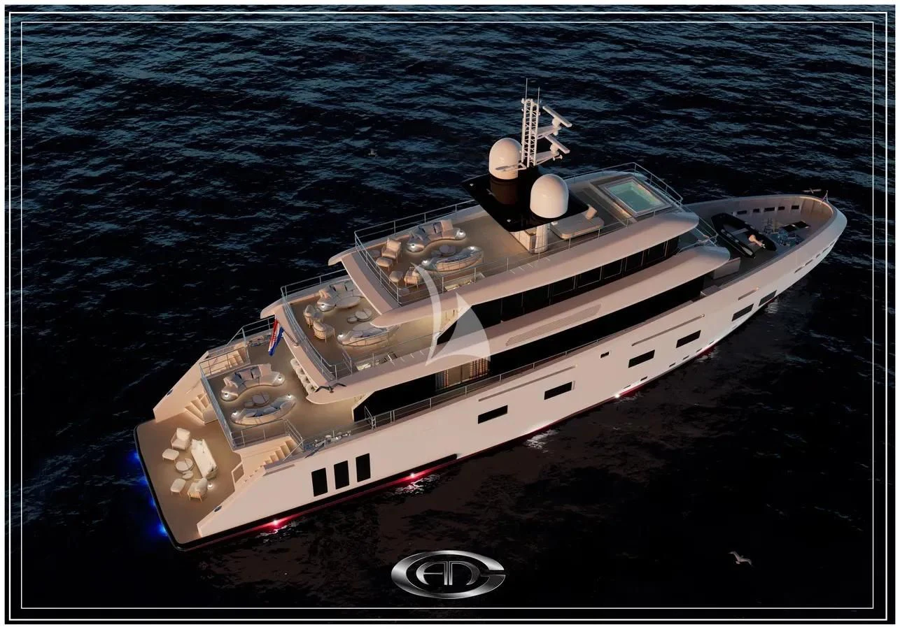a space ship in the water aboard RENATA Yacht for Sale