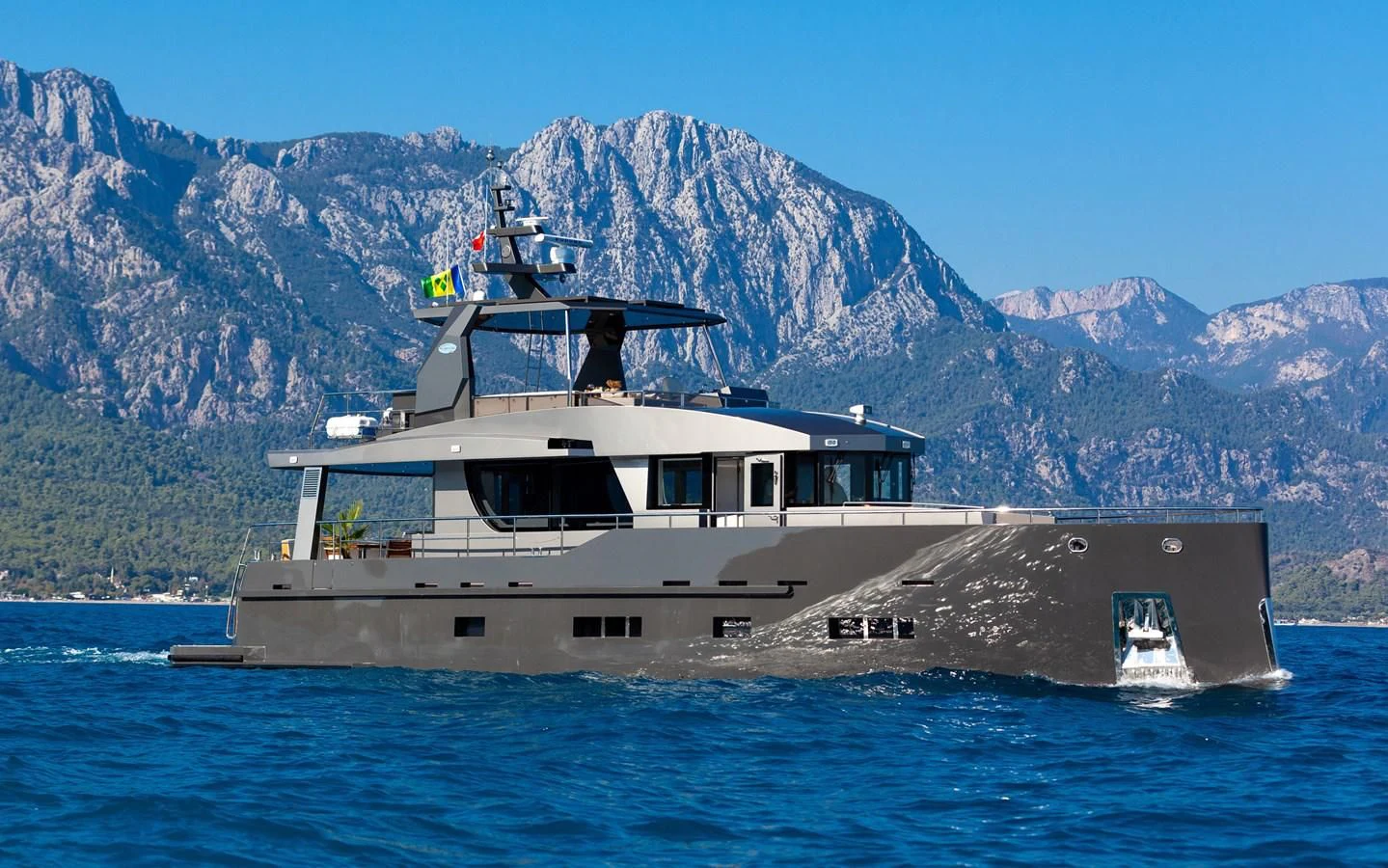 a boat on the water aboard BERING 70 RA Yacht for Sale