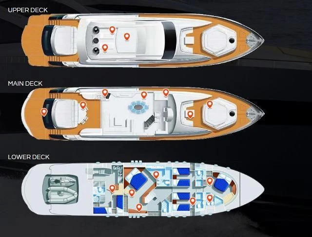 a couple of rectangular electronic devices aboard SOLARIS Yacht for Sale