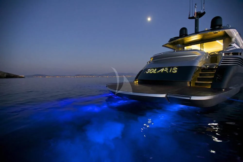 a boat on the water aboard SOLARIS Yacht for Sale