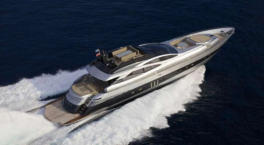 a white yacht on the water aboard SOLARIS Yacht for Sale