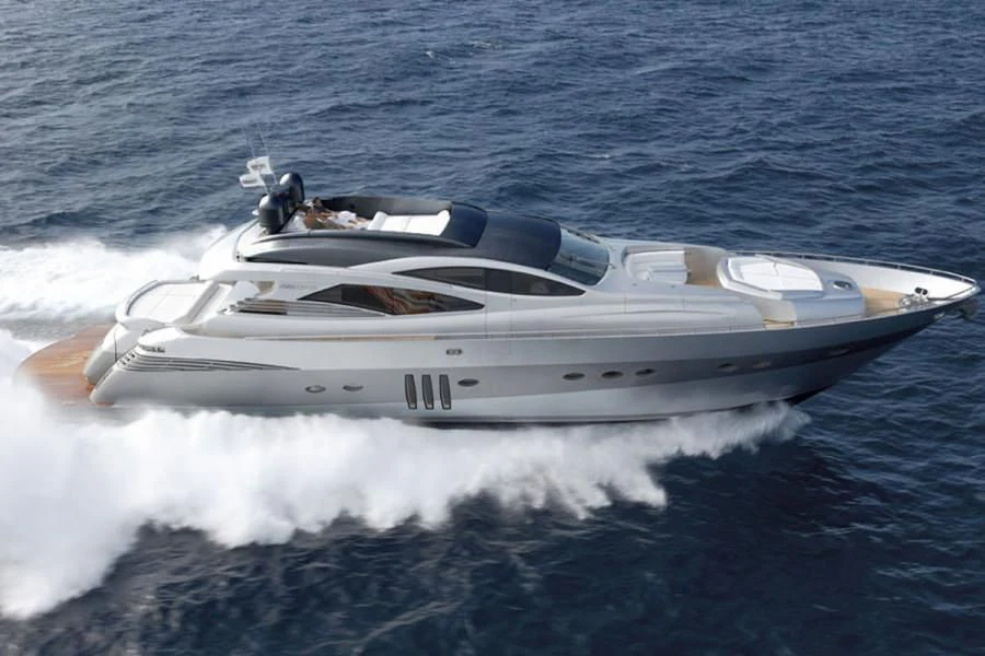 a white yacht on the water aboard SOLARIS Yacht for Sale