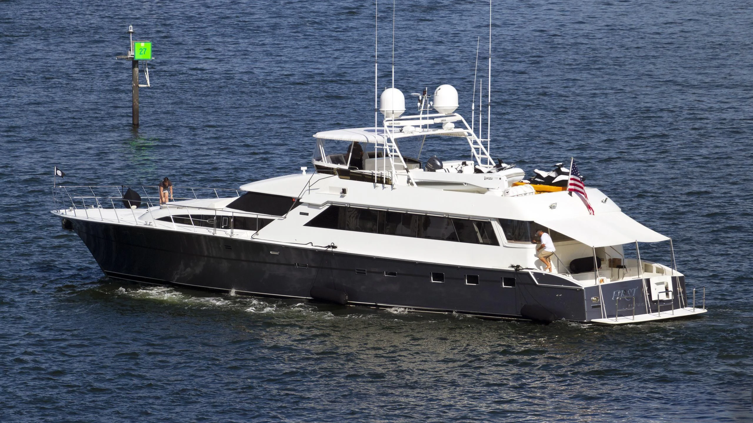 a boat on the water aboard FIRST HOME Yacht for Sale