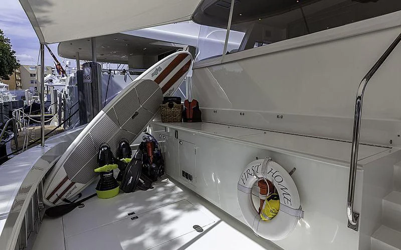 a space shuttle on display aboard FIRST HOME Yacht for Sale