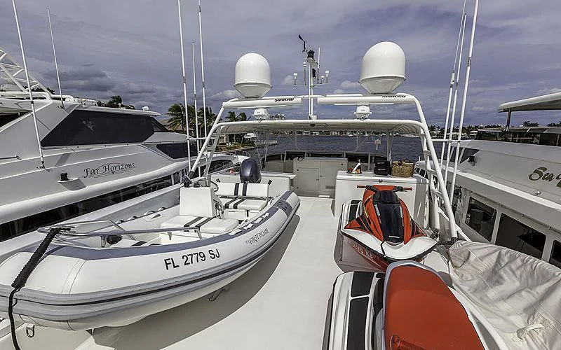 a group of boats are parked in a harbor aboard FIRST HOME Yacht for Sale