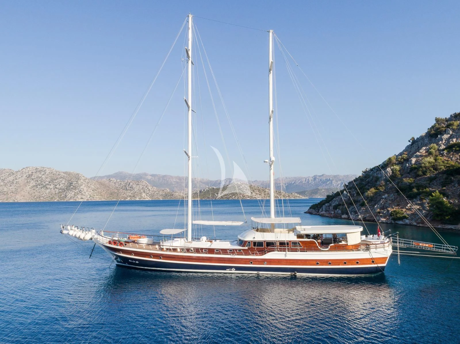 a boat in the water aboard HALCON DEL MAR Yacht for Sale