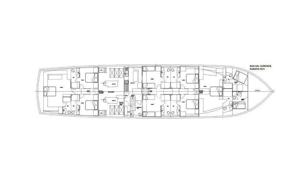 diagram, engineering drawing aboard HALCON DEL MAR Yacht for Sale