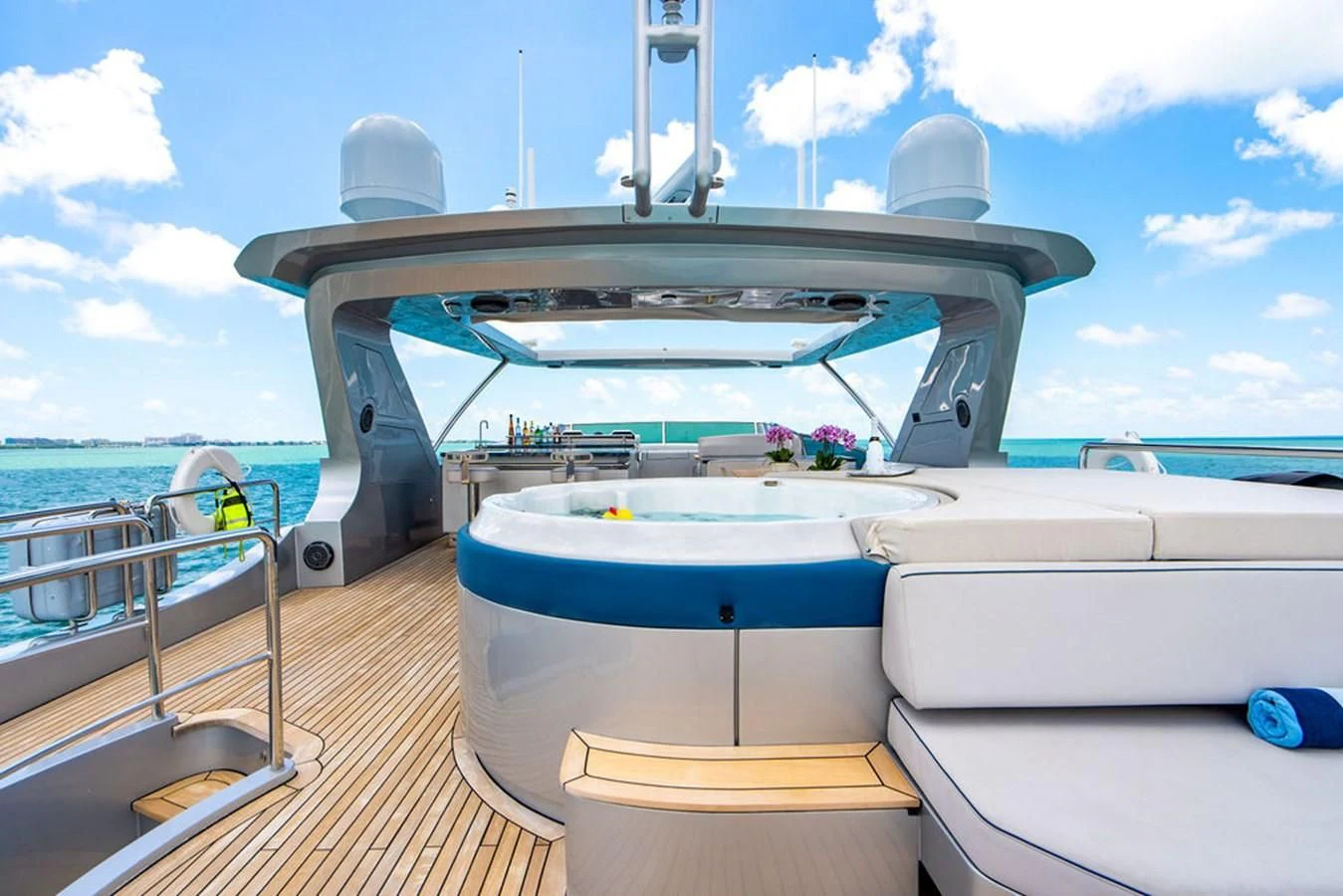 a boat on a body of water aboard BM Yacht for Sale