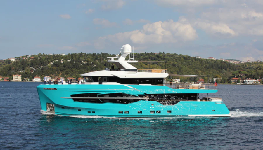 a boat on the water aboard MASHA Yacht for Sale