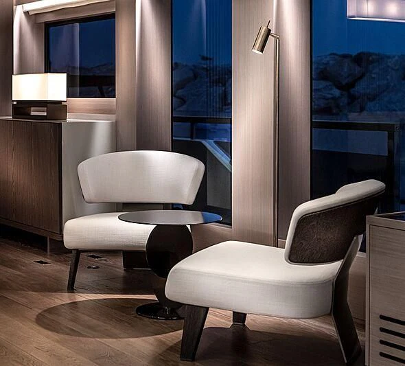 a room with chairs and a table aboard MASHA Yacht for Sale