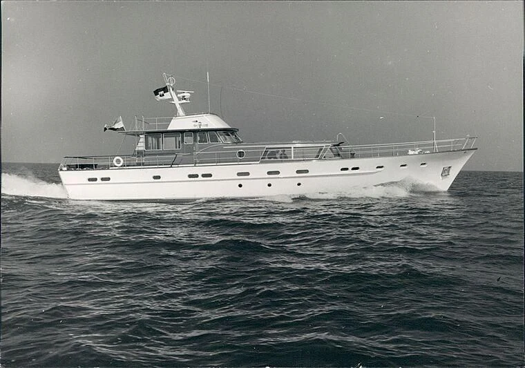 a large white ship in the water aboard MAGICA STELLA Yacht for Sale