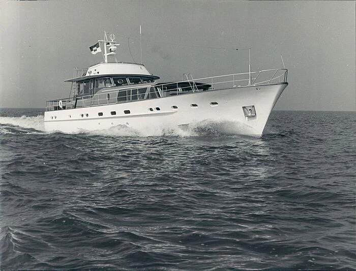 a large white ship in the water aboard MAGICA STELLA Yacht for Sale