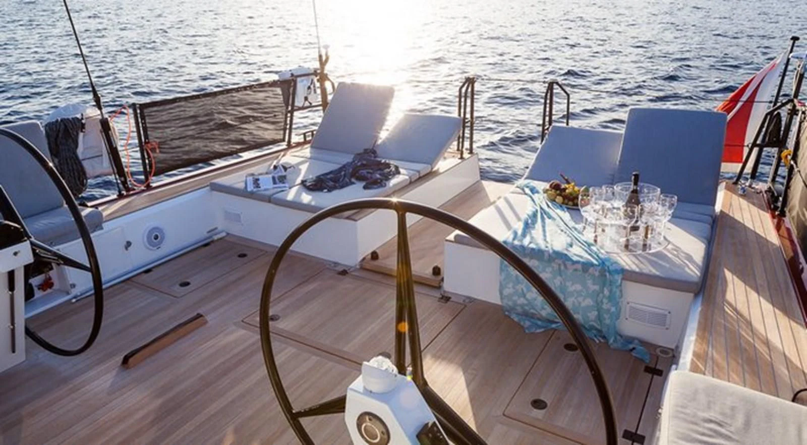 a boat on the water aboard RED CARPET Yacht for Sale