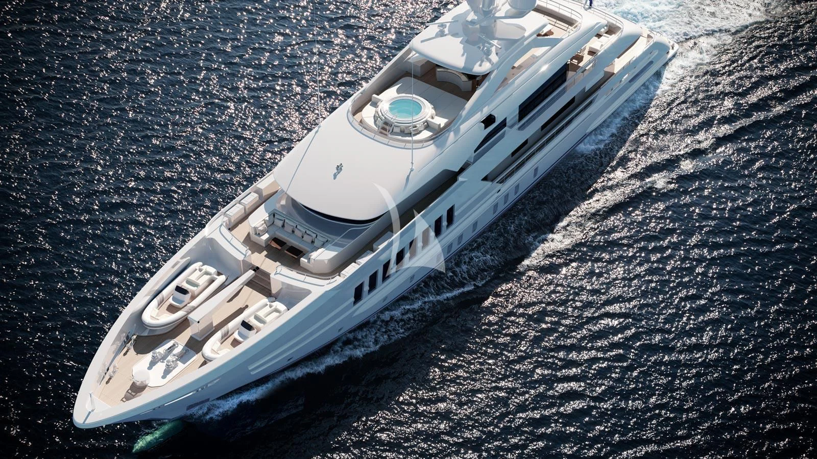 a space ship on the ground aboard MOSKITO Yacht for Sale