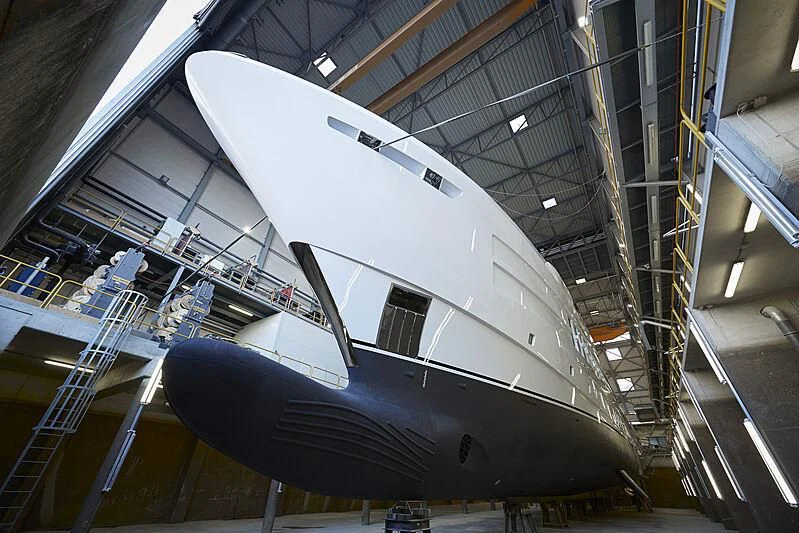 a large metal object in a building aboard MOSKITO Yacht for Sale