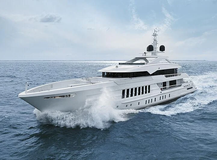 a white yacht on the water aboard MOSKITO Yacht for Sale