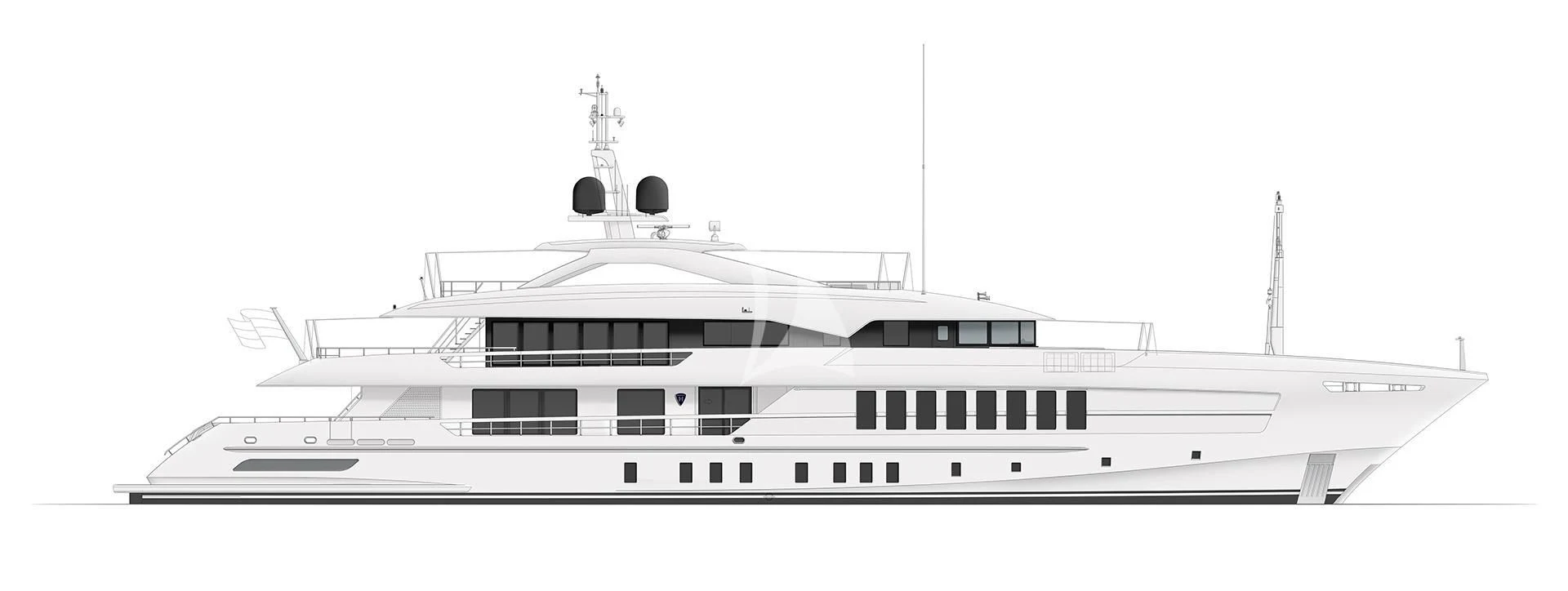 a large white building aboard MOSKITO Yacht for Sale