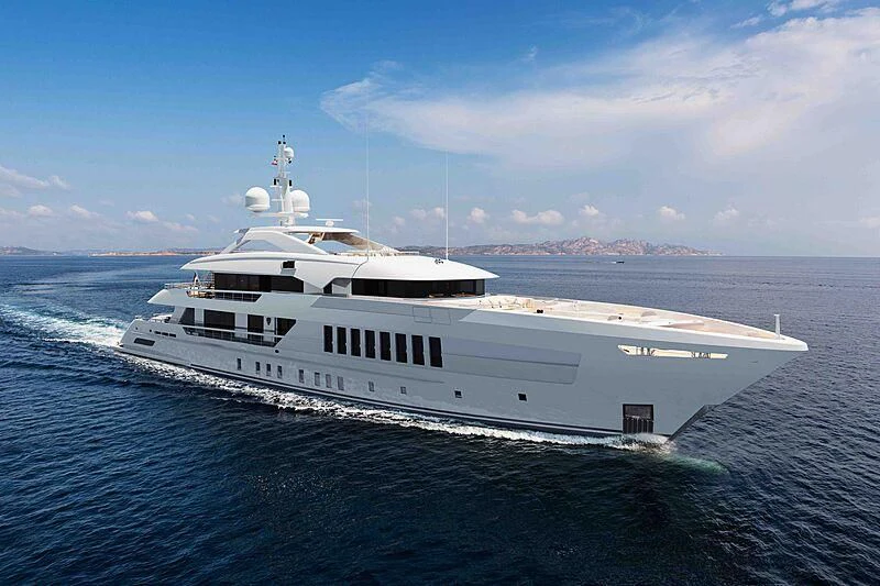 a white yacht in the water aboard MOSKITO Yacht for Sale