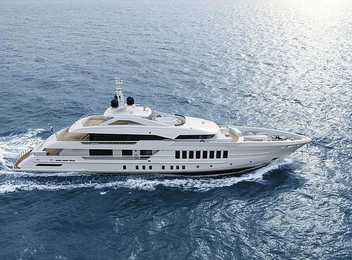 a white yacht in the ocean aboard MOSKITO Yacht for Sale